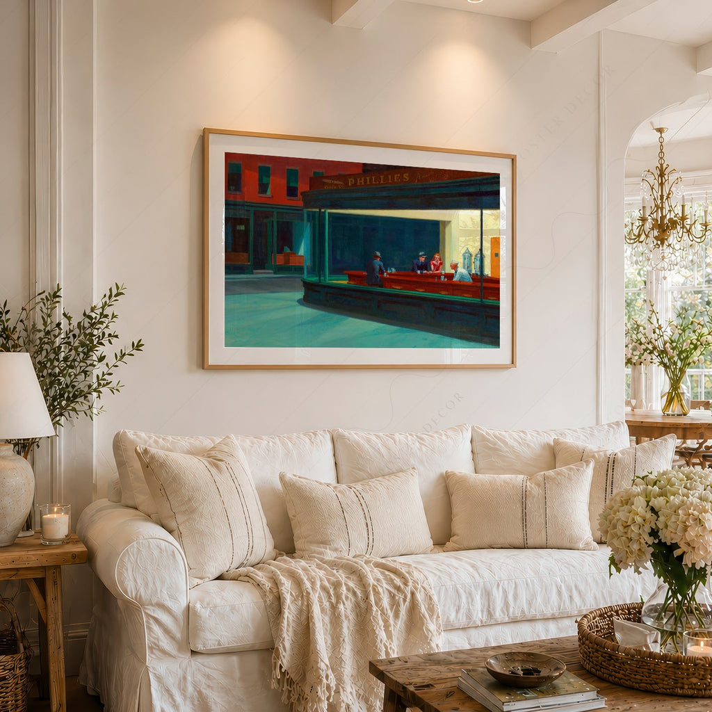 Edward Hopper Nighthawks Art Print – American Realism Wall Art Poster