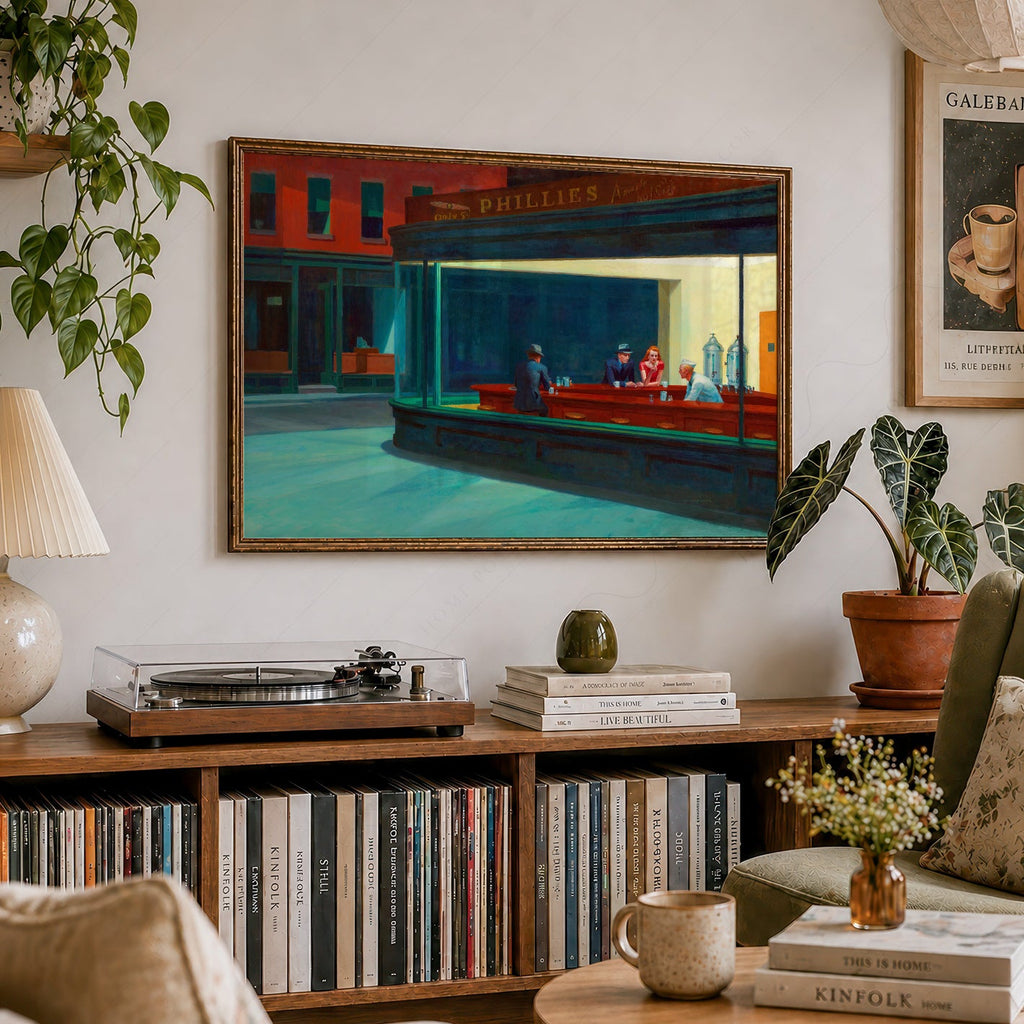 Edward Hopper Nighthawks Art Print – American Realism Wall Art Poster