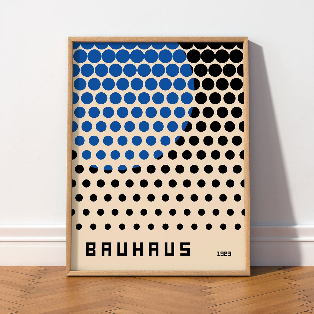 Affiche d'exposition Bauhaus 1923 – Impression murale à pois bleus et noirs