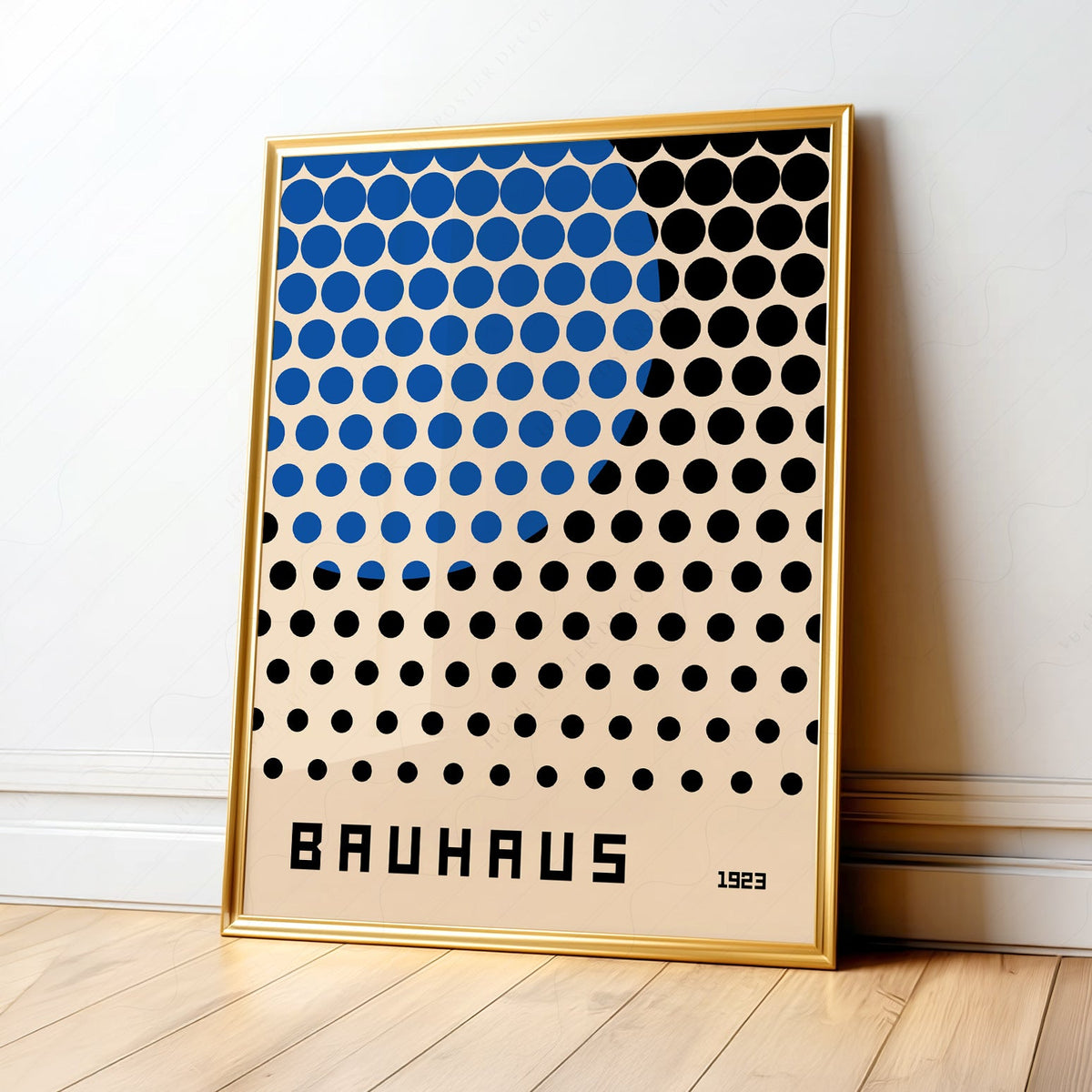 Affiche d'exposition Bauhaus 1923 – Impression murale à pois bleus et noirs