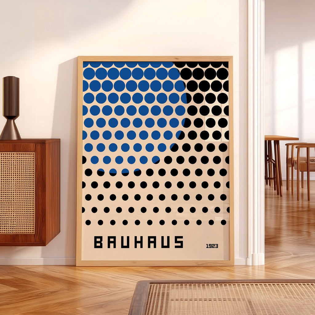 Affiche d'exposition Bauhaus 1923 – Impression murale à pois bleus et noirs