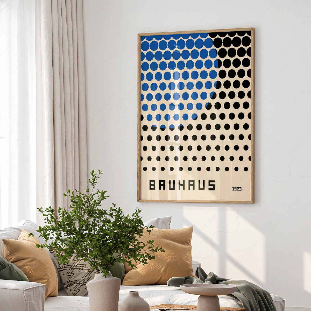 Affiche d'exposition Bauhaus 1923 – Impression murale à pois bleus et noirs