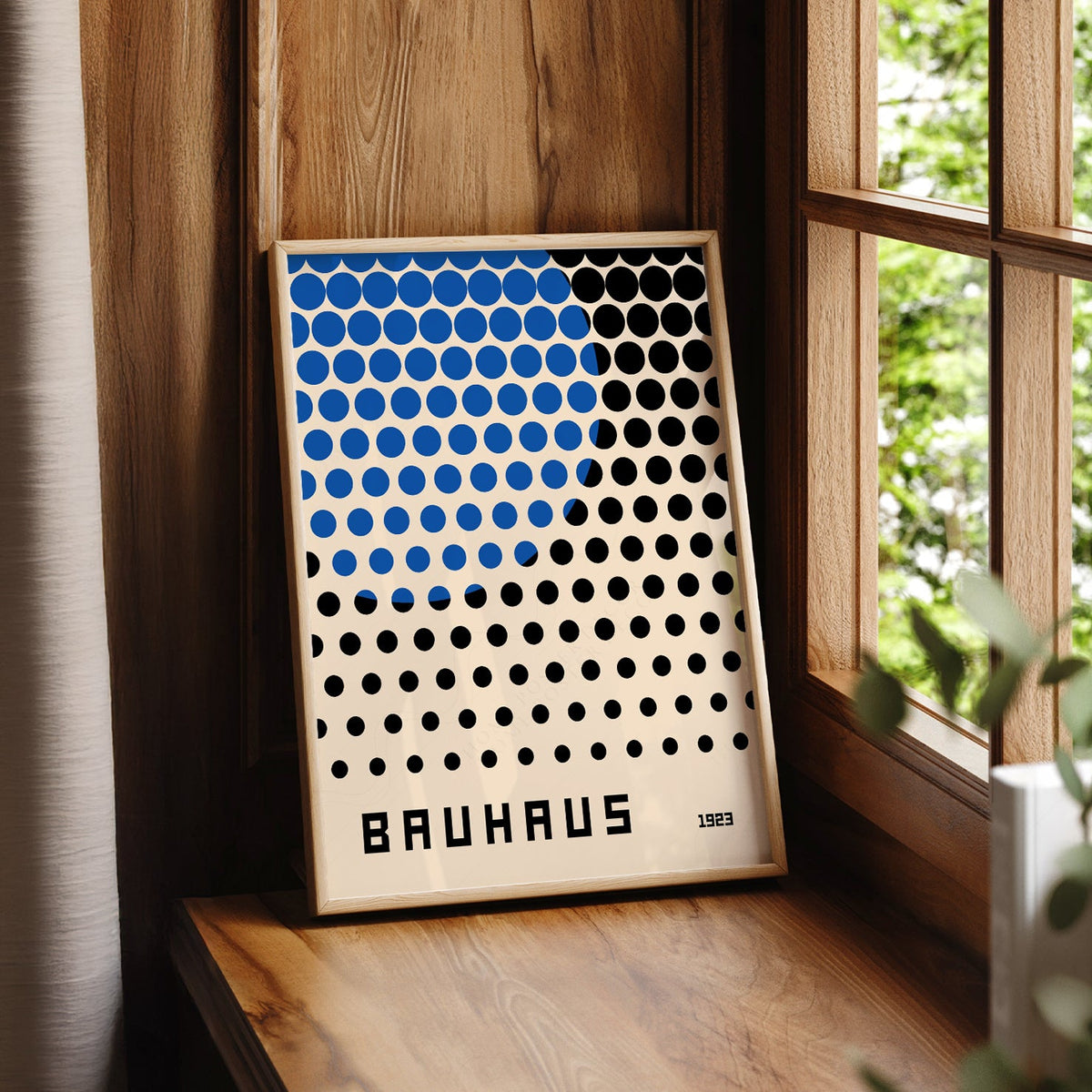 Affiche d'exposition Bauhaus 1923 – Impression murale à pois bleus et noirs