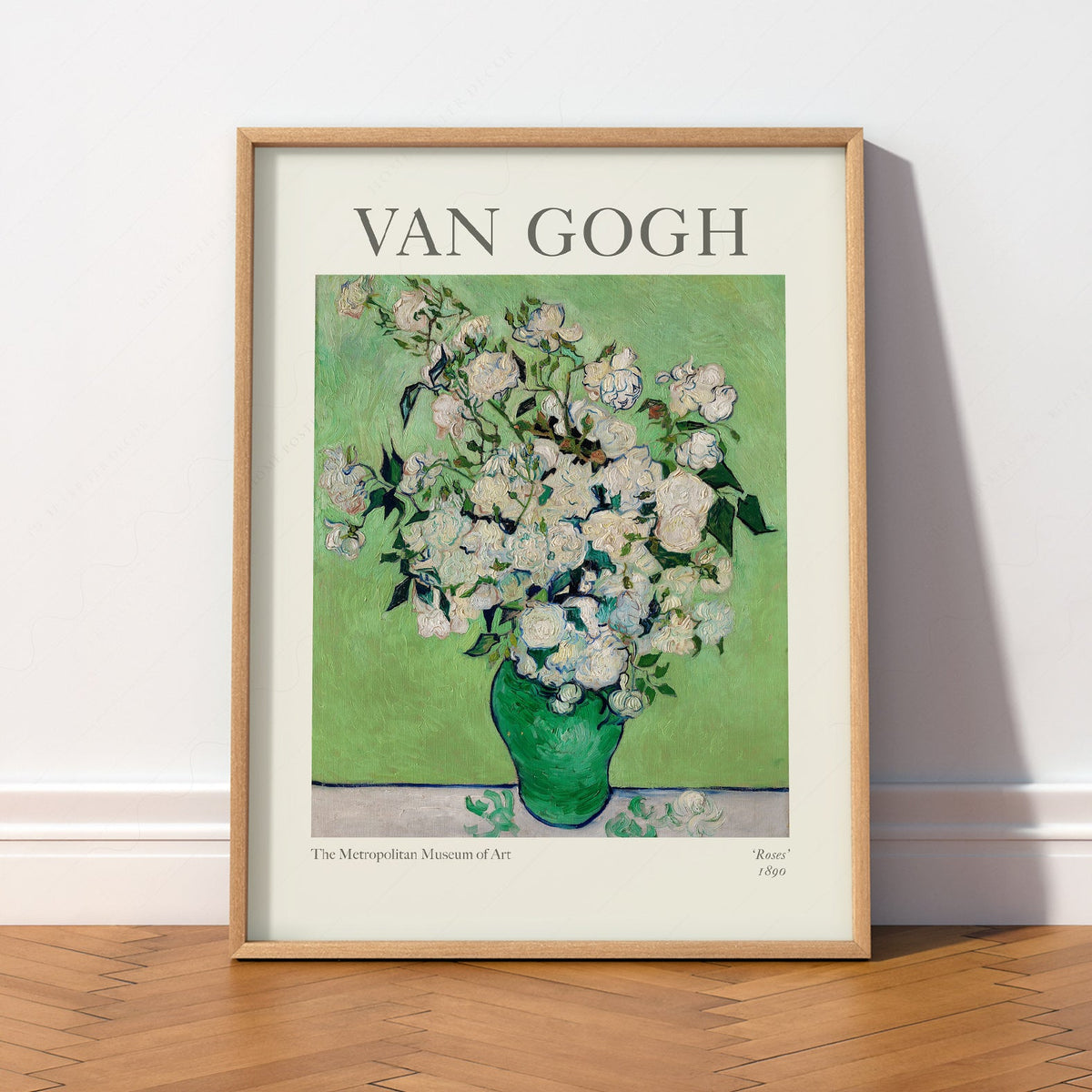 Vincent Van Gogh Roses 1890 Reproduction d'art – Art mural floral de tableau célèbre