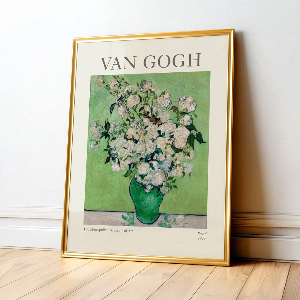 Vincent Van Gogh Roses 1890 Reproduction d'art – Art mural floral de tableau célèbre