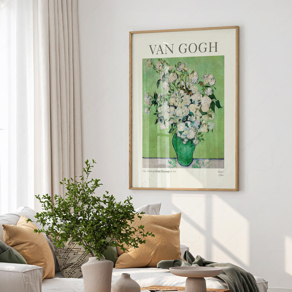 Vincent Van Gogh Roses 1890 Reproduction d'art – Art mural floral de tableau célèbre