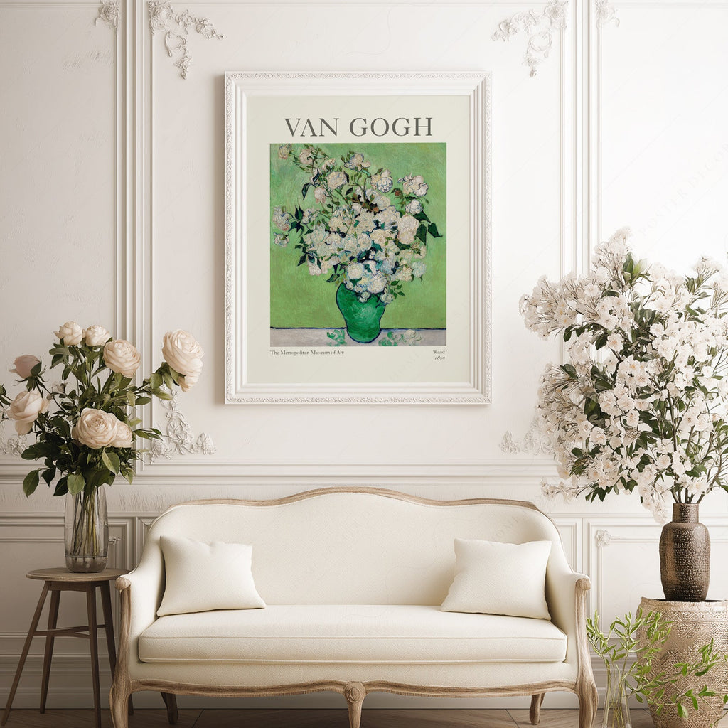 Vincent Van Gogh Roses 1890 Reproduction d'art – Art mural floral de tableau célèbre