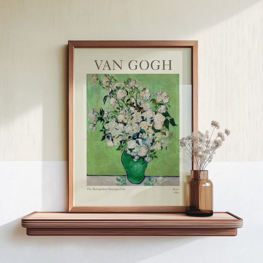 Vincent Van Gogh Roses 1890 Reproduction d'art – Art mural floral de tableau célèbre