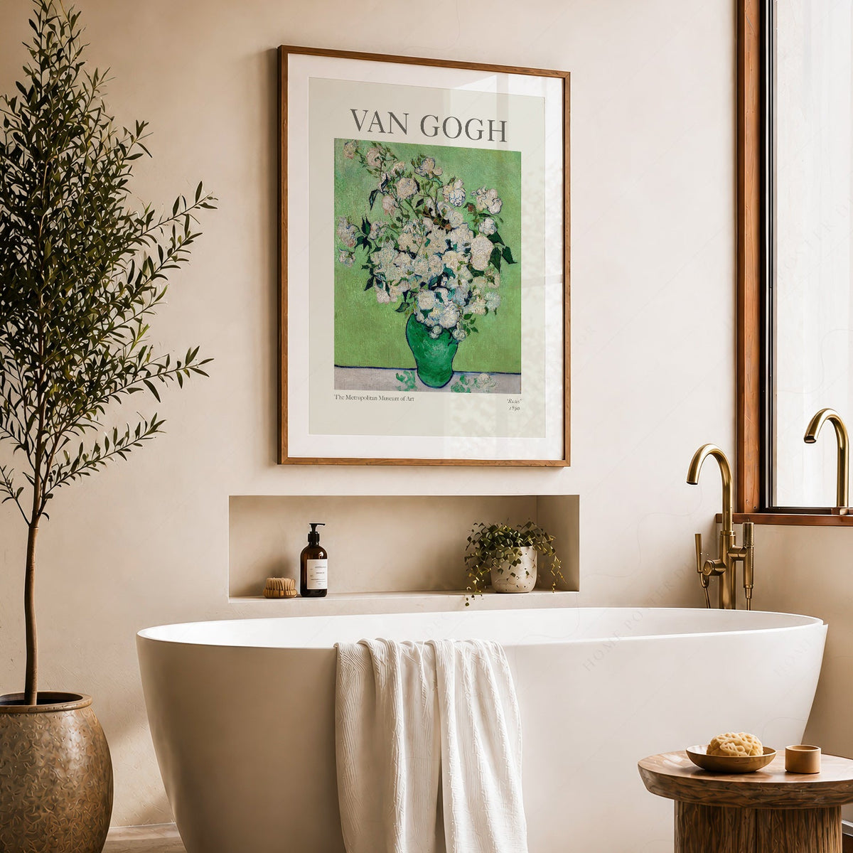 Vincent Van Gogh Roses 1890 Reproduction d'art – Art mural floral de tableau célèbre