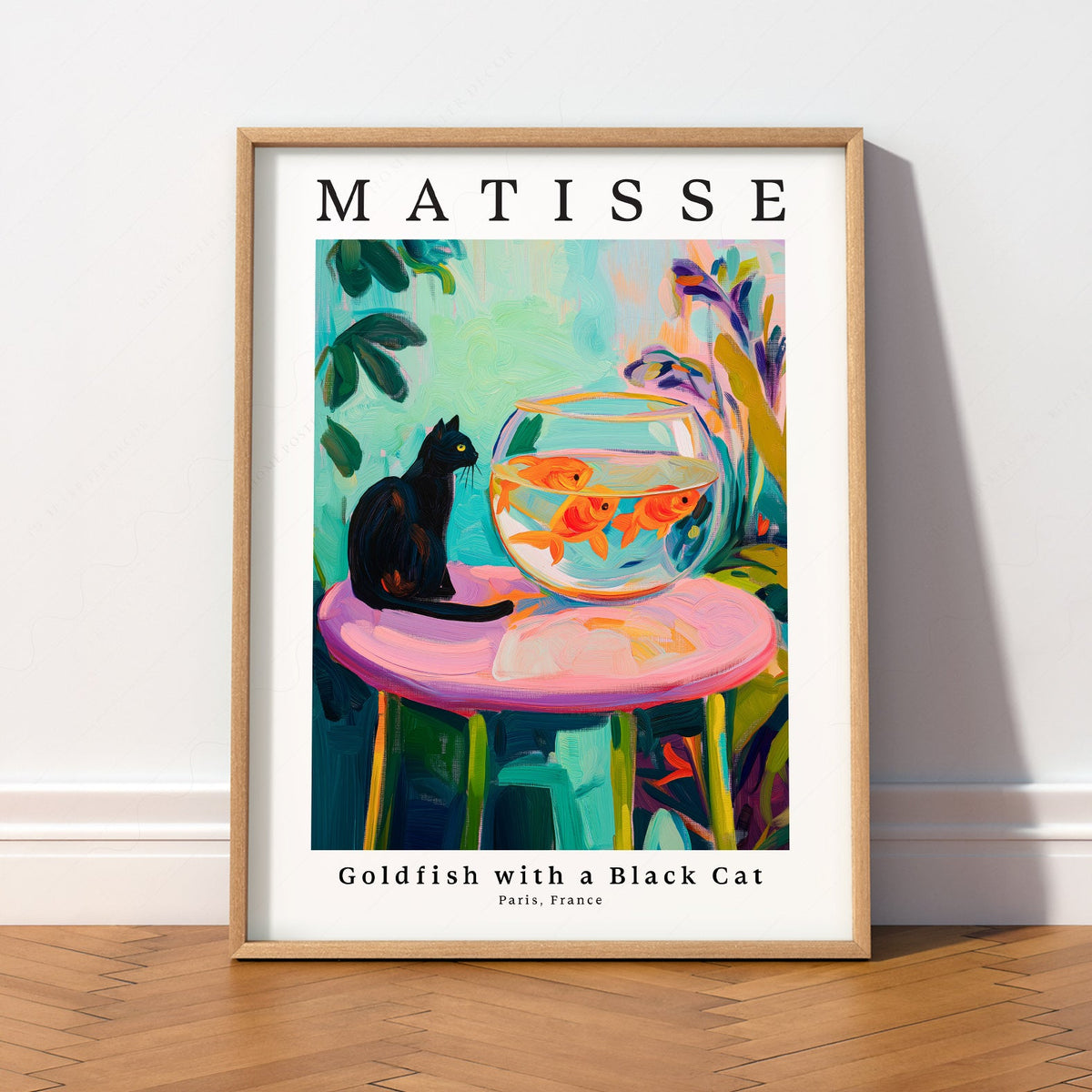 Henri Matisse Goldfish with a Black Cat Print – Colorful Wall Art Poster