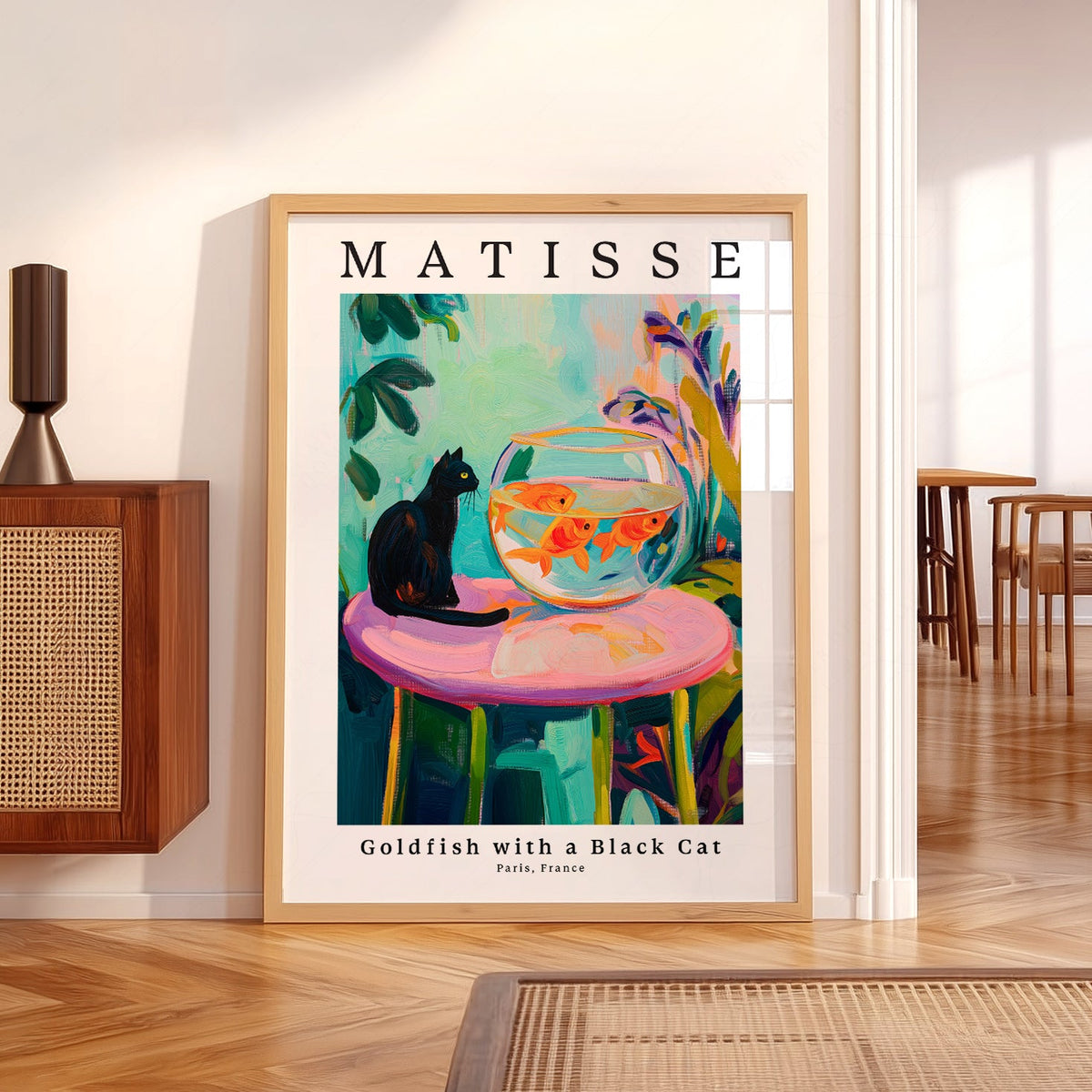 Henri Matisse Goldfish with a Black Cat Print – Colorful Wall Art Poster