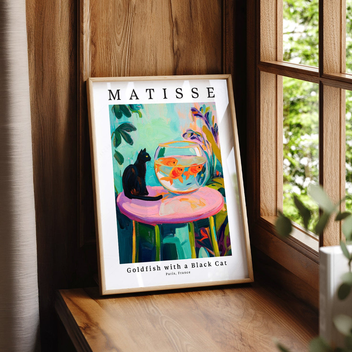 Henri Matisse Goldfish with a Black Cat Print – Colorful Wall Art Poster