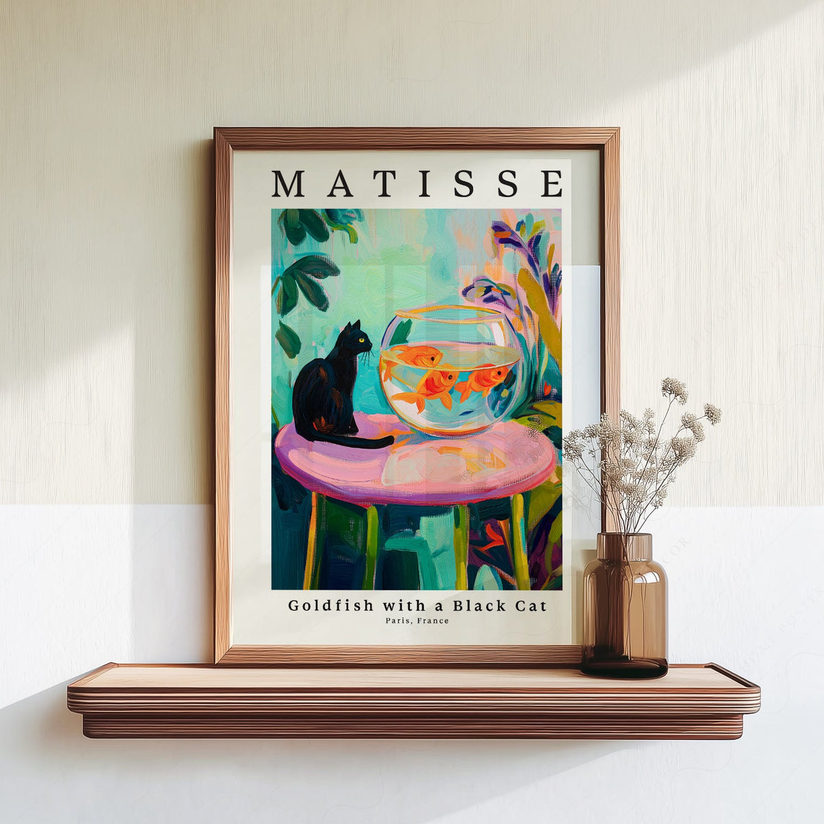 Henri Matisse Goldfish with a Black Cat Print – Colorful Wall Art Poster