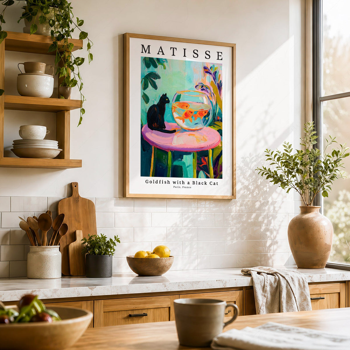 Henri Matisse Goldfish with a Black Cat Print – Colorful Wall Art Poster