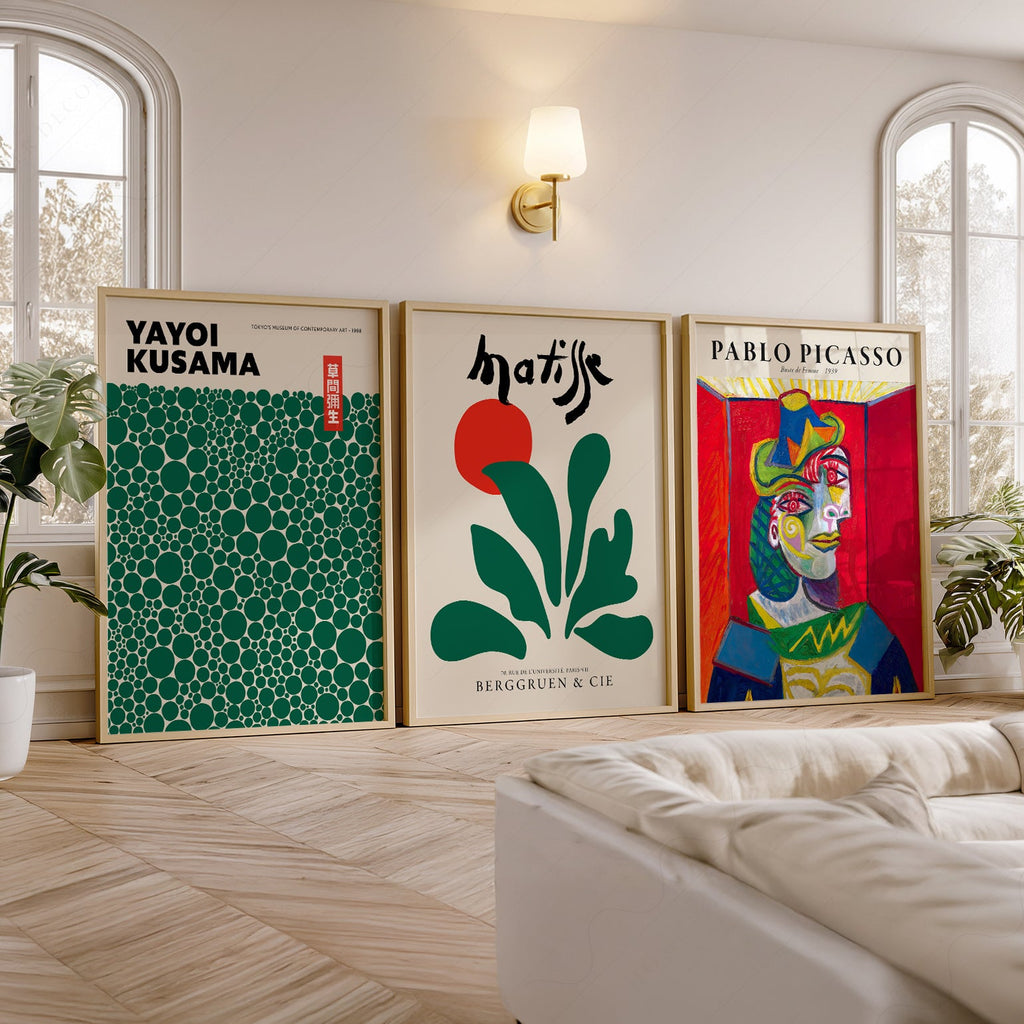 Matisse Kusama Picasso Gallery Wall Set of 3 – Modern Art Prints