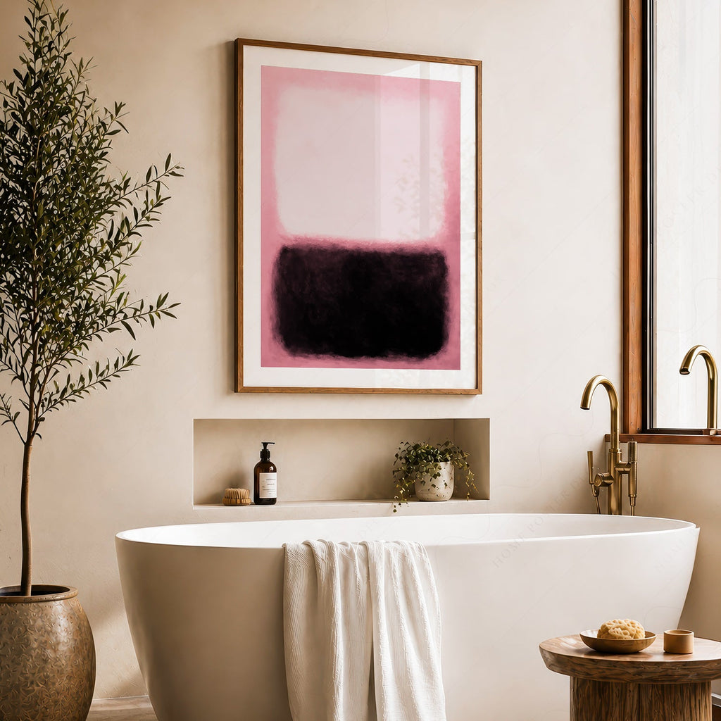 Mark Rothko Pink and Black Untitled Art Print – Abstract Expressionist Poster
