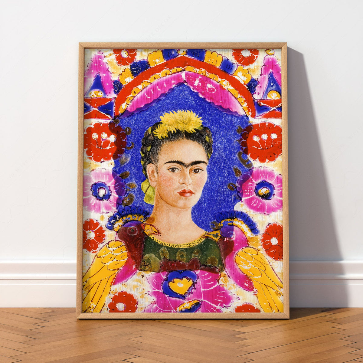 Frida Kahlo Self-Portrait The Frame Art Print – Mexican Folk Art Poster