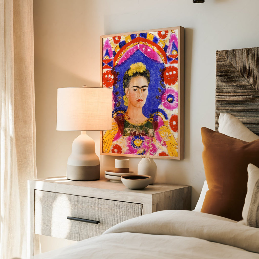 Frida Kahlo Self-Portrait The Frame Art Print – Mexican Folk Art Poster