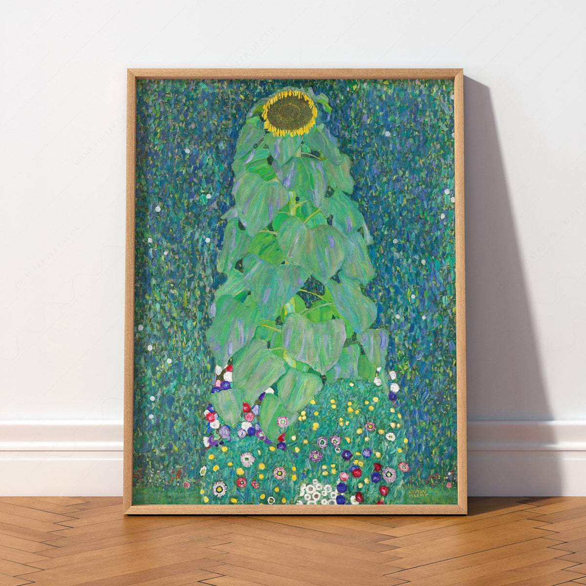 Gustav Klimt Sunflower Art Print – Art Nouveau Floral Wall Decor