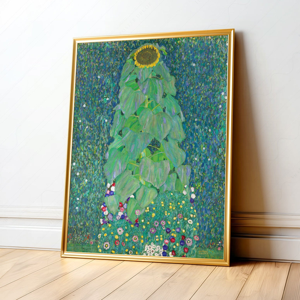Gustav Klimt Sunflower Art Print – Art Nouveau Floral Wall Decor