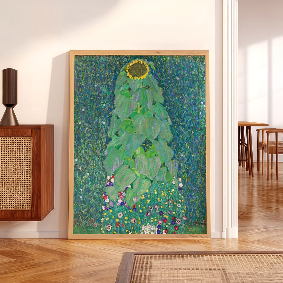 Gustav Klimt Sunflower Art Print – Art Nouveau Floral Wall Decor