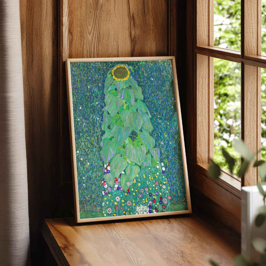 Gustav Klimt Sunflower Art Print – Art Nouveau Floral Wall Decor