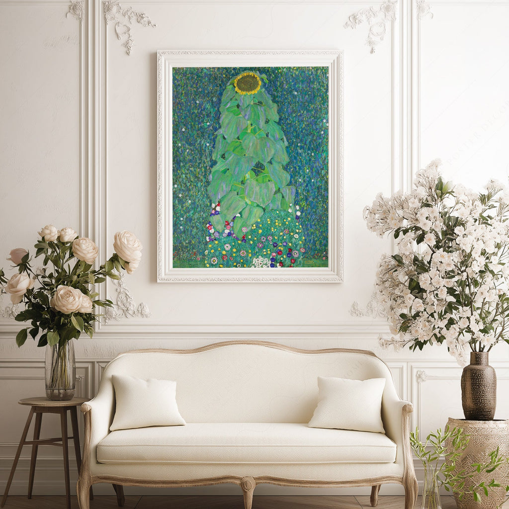 Gustav Klimt Sunflower Art Print – Art Nouveau Floral Wall Decor