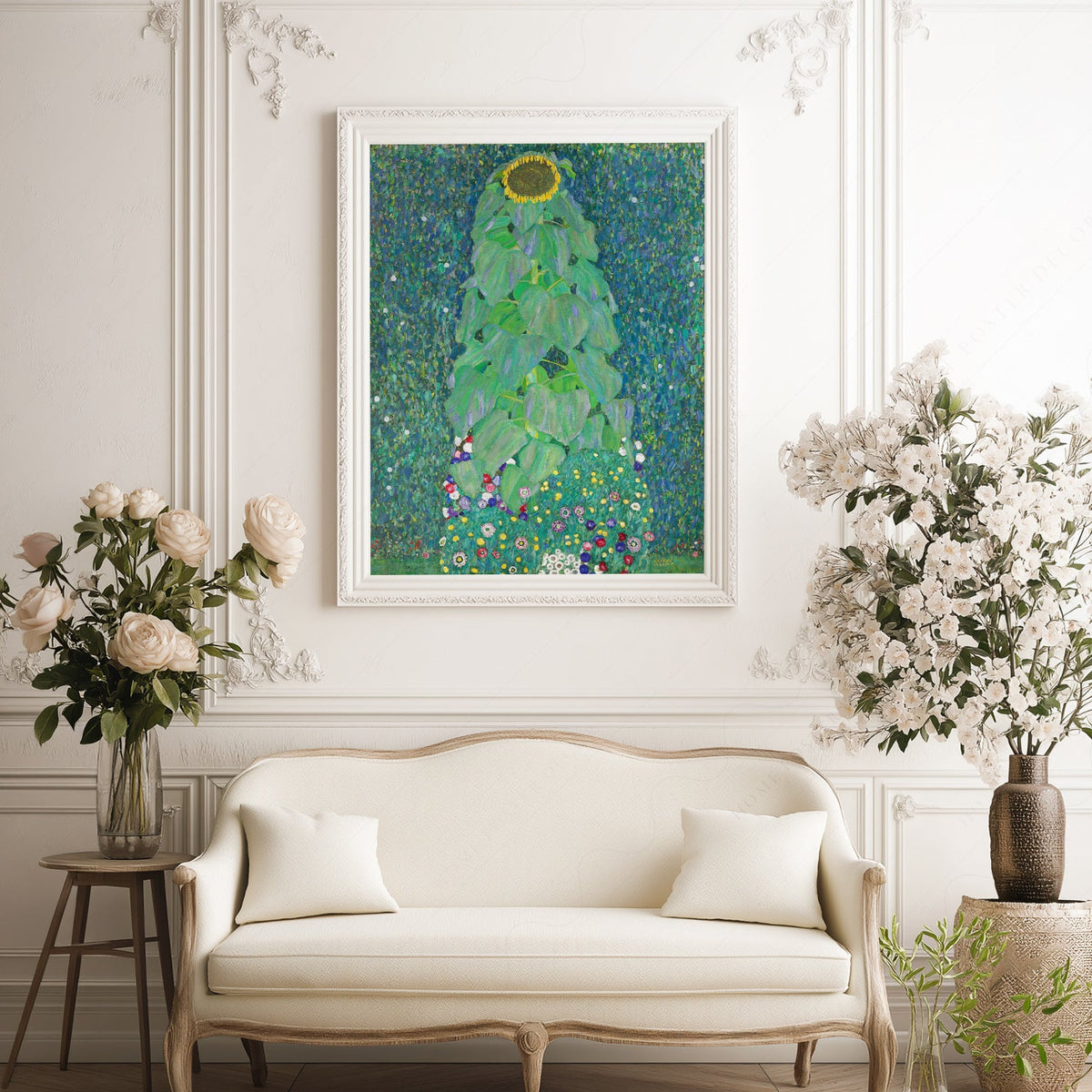 Gustav Klimt Sunflower Art Print – Art Nouveau Floral Wall Decor