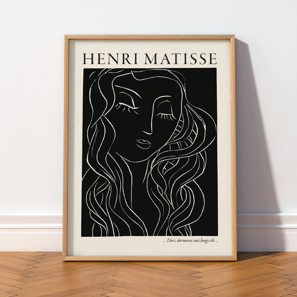 Estampe artistique Henri Matisse Dors Dormeuse – Décor mural d'art linéaire moderne