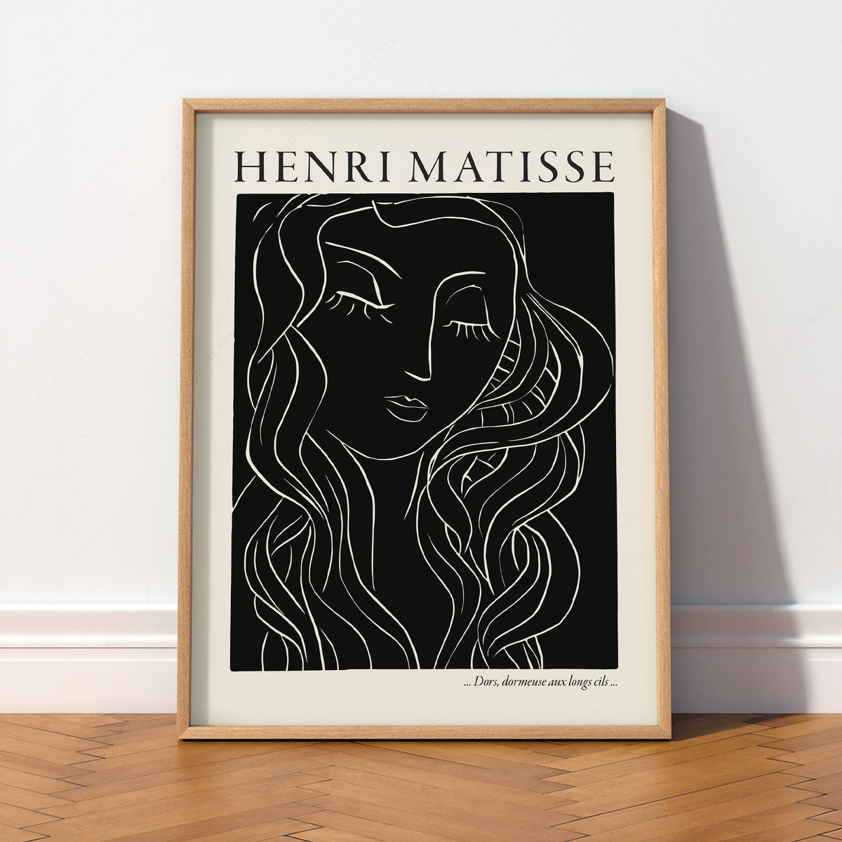 Estampe artistique Henri Matisse Dors Dormeuse – Décor mural d'art linéaire moderne
