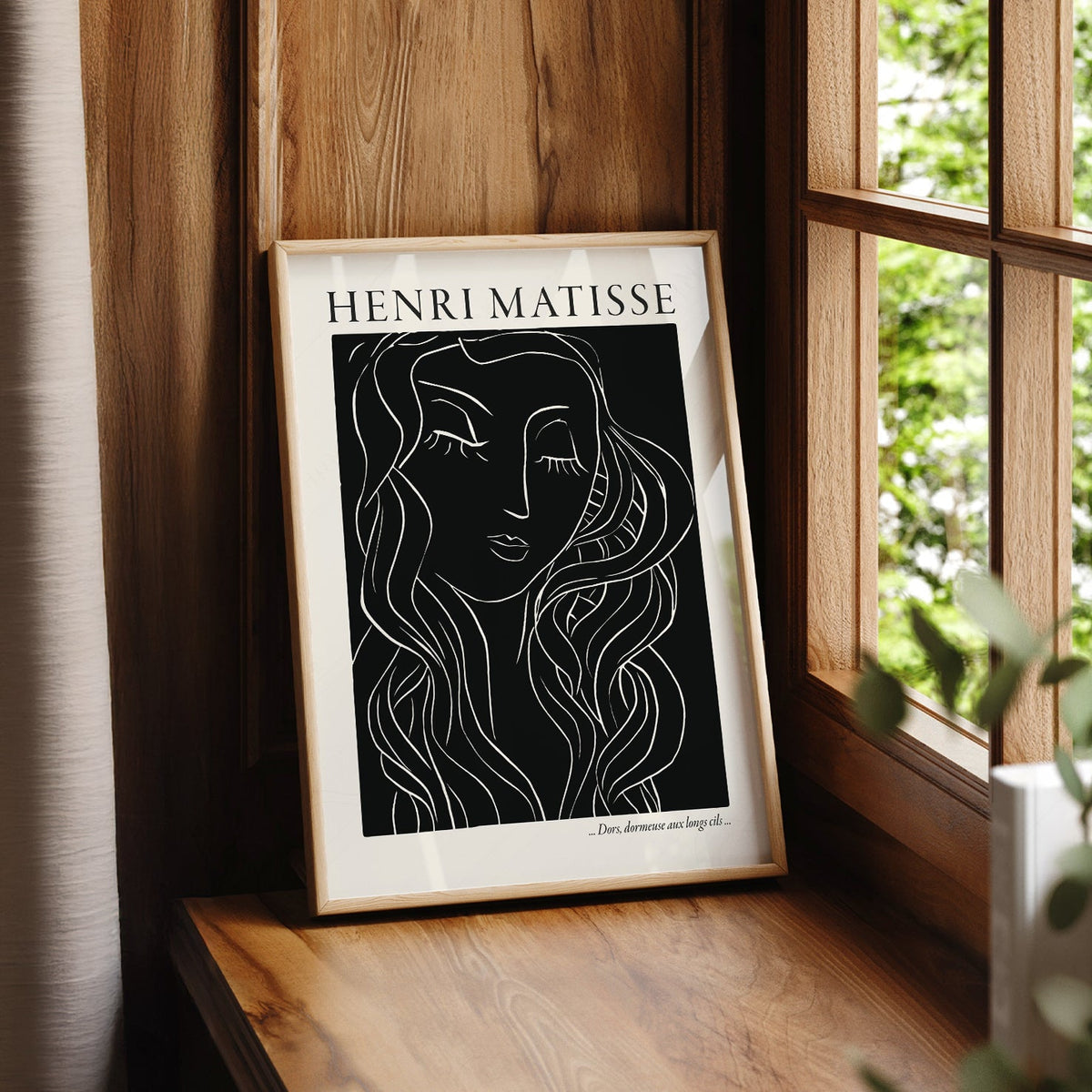 Estampe artistique Henri Matisse Dors Dormeuse – Décor mural d'art linéaire moderne