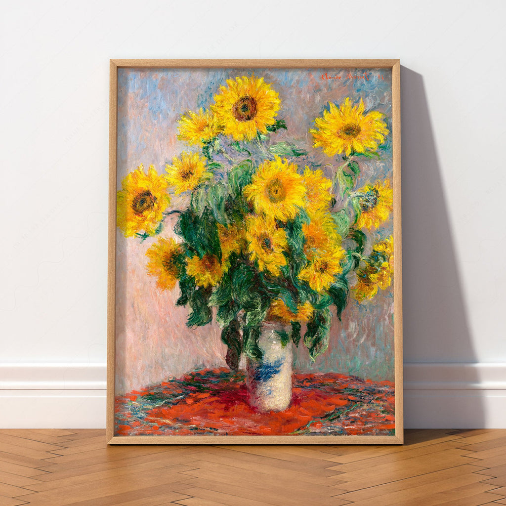 Claude Monet, Bouquet of Sunflowers Art Print – Floral Wall Decor