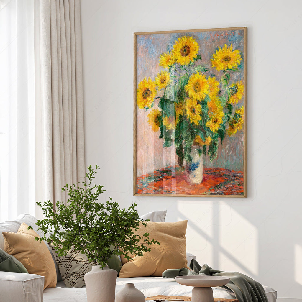 Claude Monet, Bouquet of Sunflowers Art Print – Floral Wall Decor