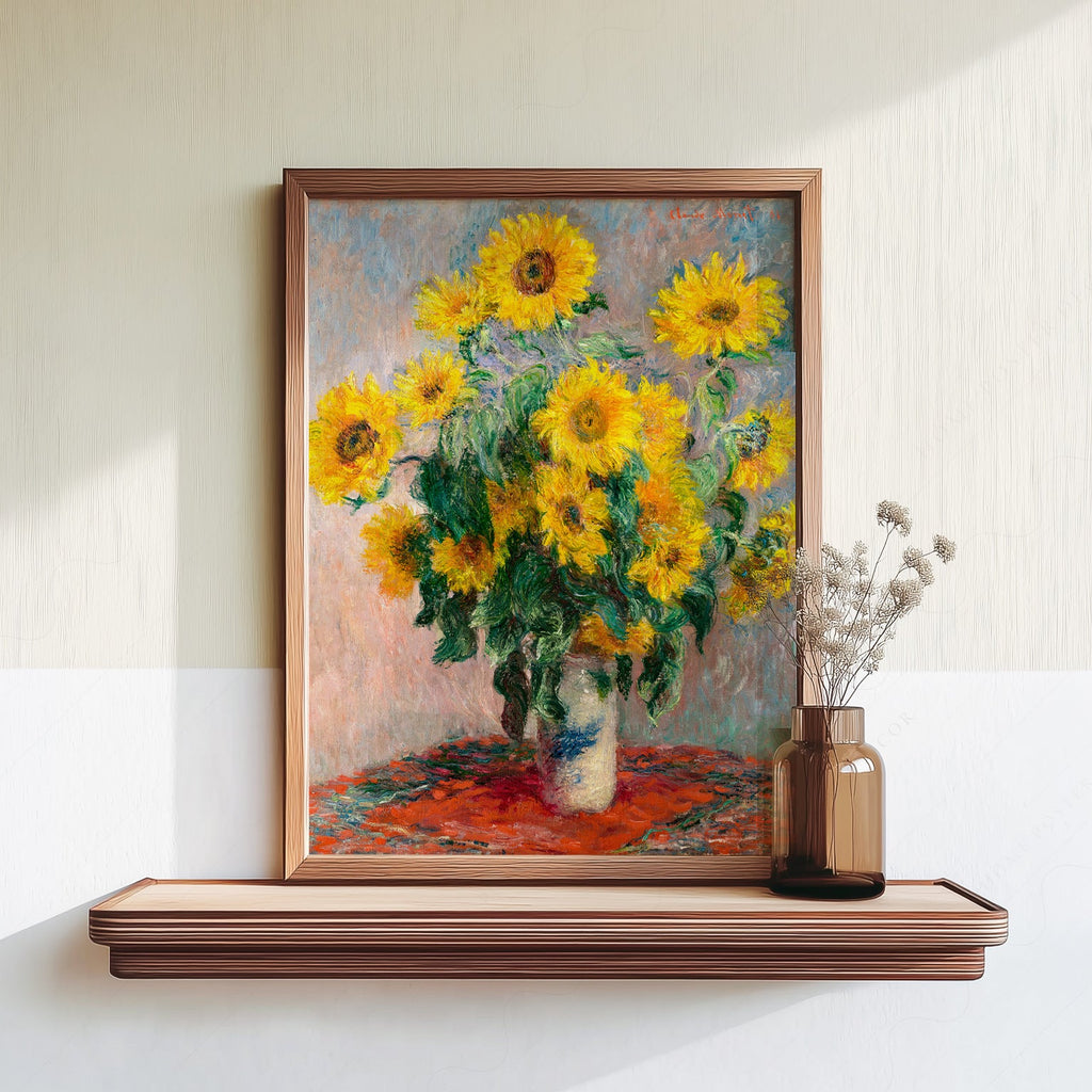 Claude Monet, Bouquet of Sunflowers Art Print – Floral Wall Decor