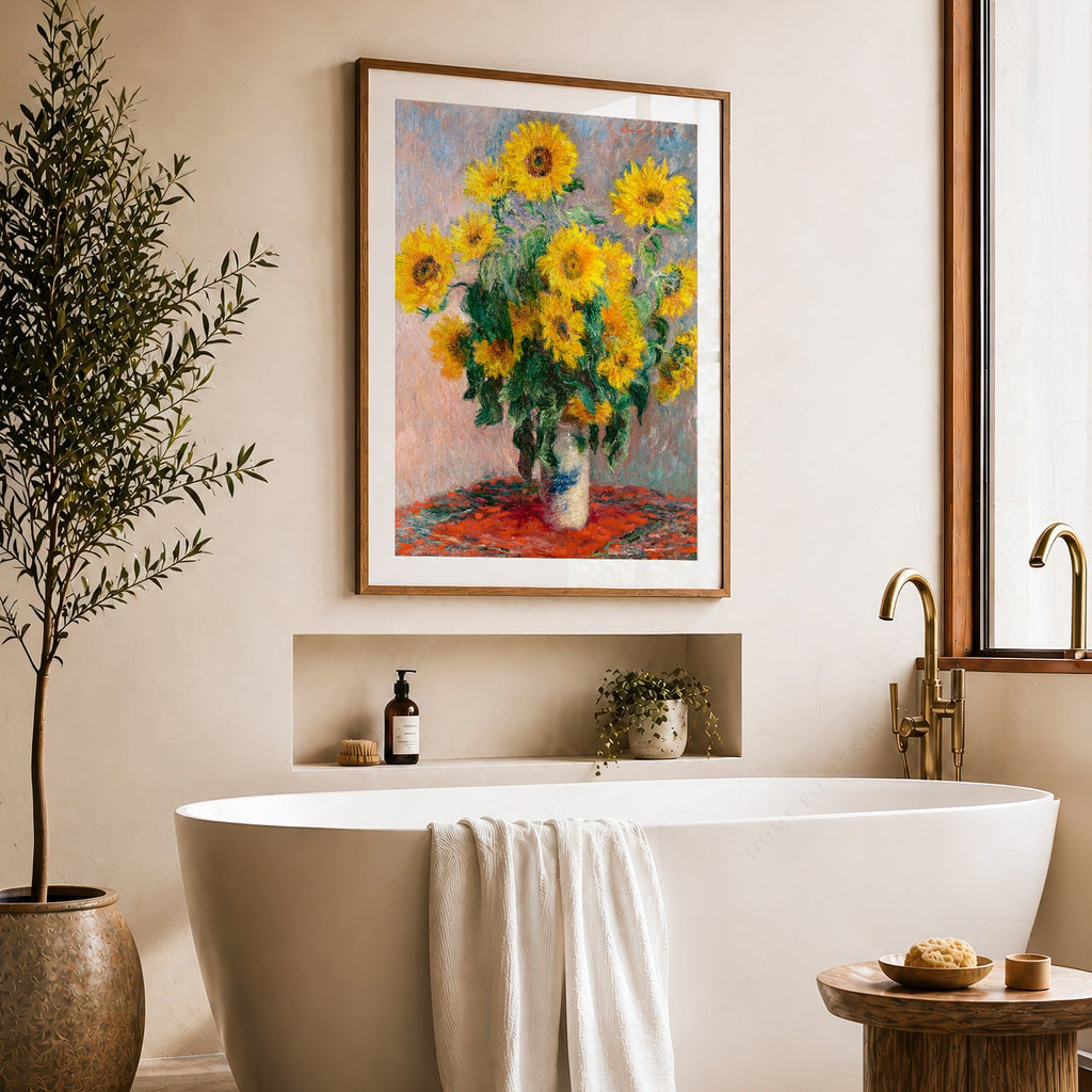 Claude Monet, Bouquet of Sunflowers Art Print – Floral Wall Decor