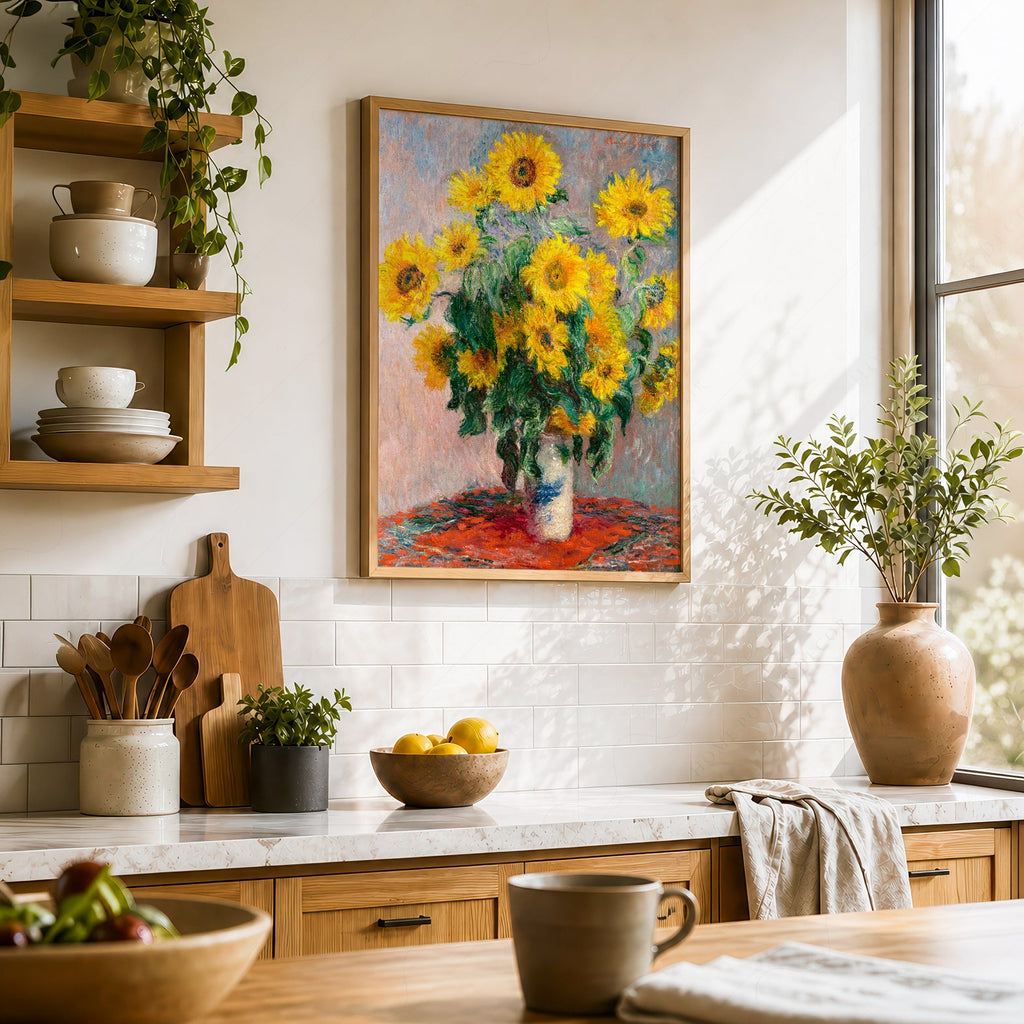 Claude Monet, Bouquet of Sunflowers Art Print – Floral Wall Decor