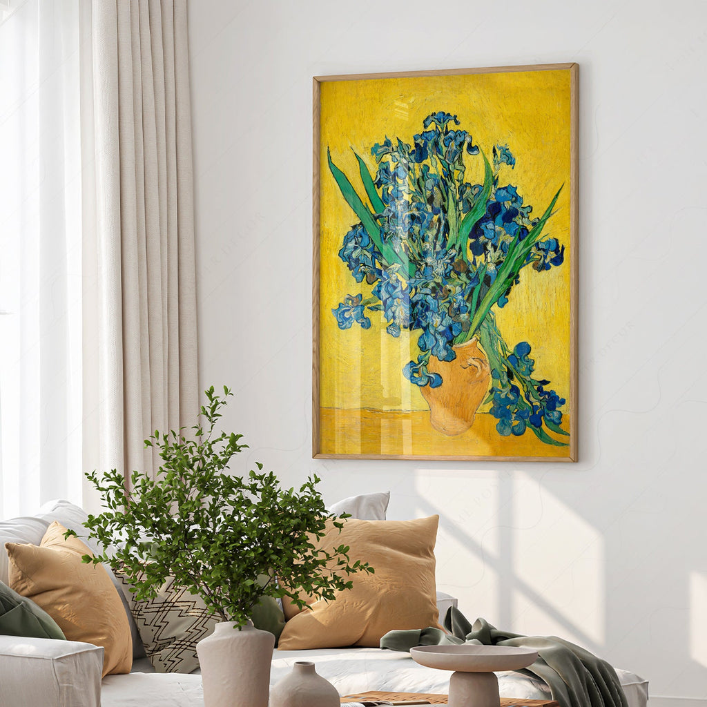 Vincent van Gogh Irises in a Vase Art Print – Famous Painting Wall Decor