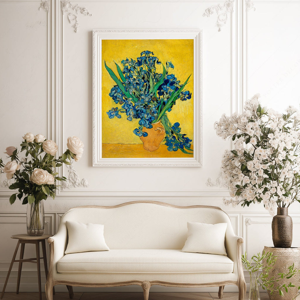 Vincent van Gogh Irises in a Vase Art Print – Famous Painting Wall Decor