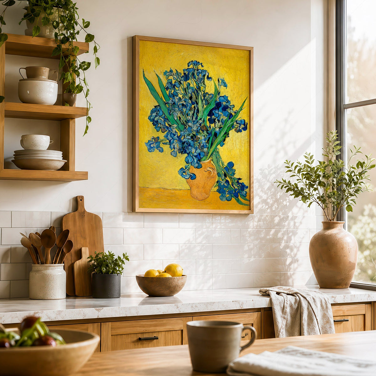 Vincent van Gogh Irises in a Vase Art Print – Famous Painting Wall Decor