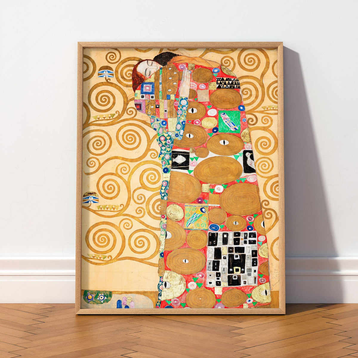 Gustav Klimt L'Accomplissement Impression d'art – Affiche murale dorée Art nouveau