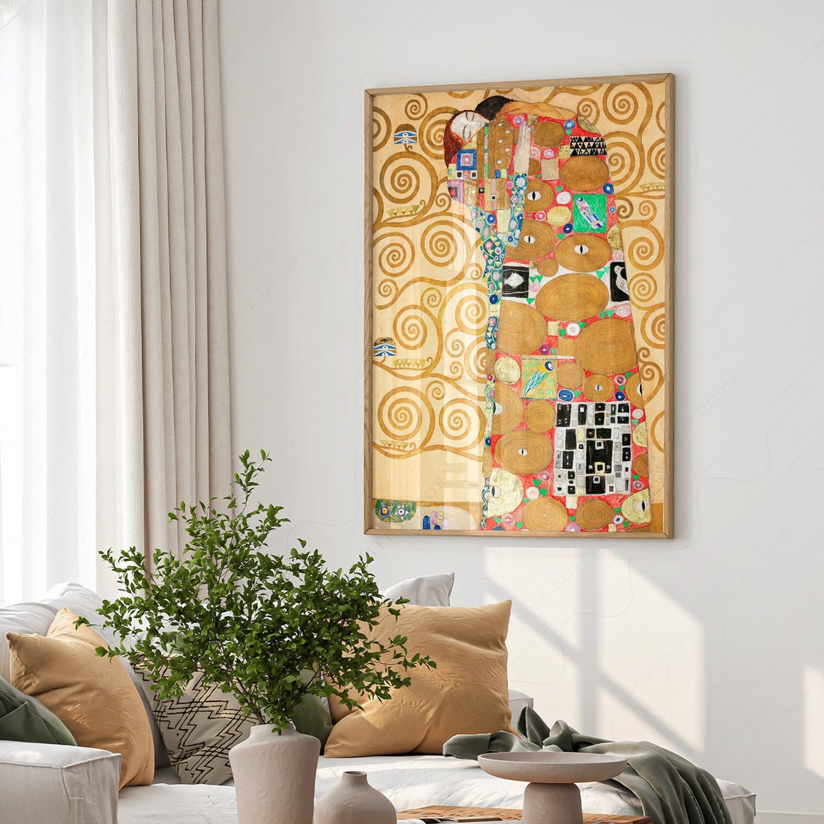 Gustav Klimt L'Accomplissement Impression d'art – Affiche murale dorée Art nouveau