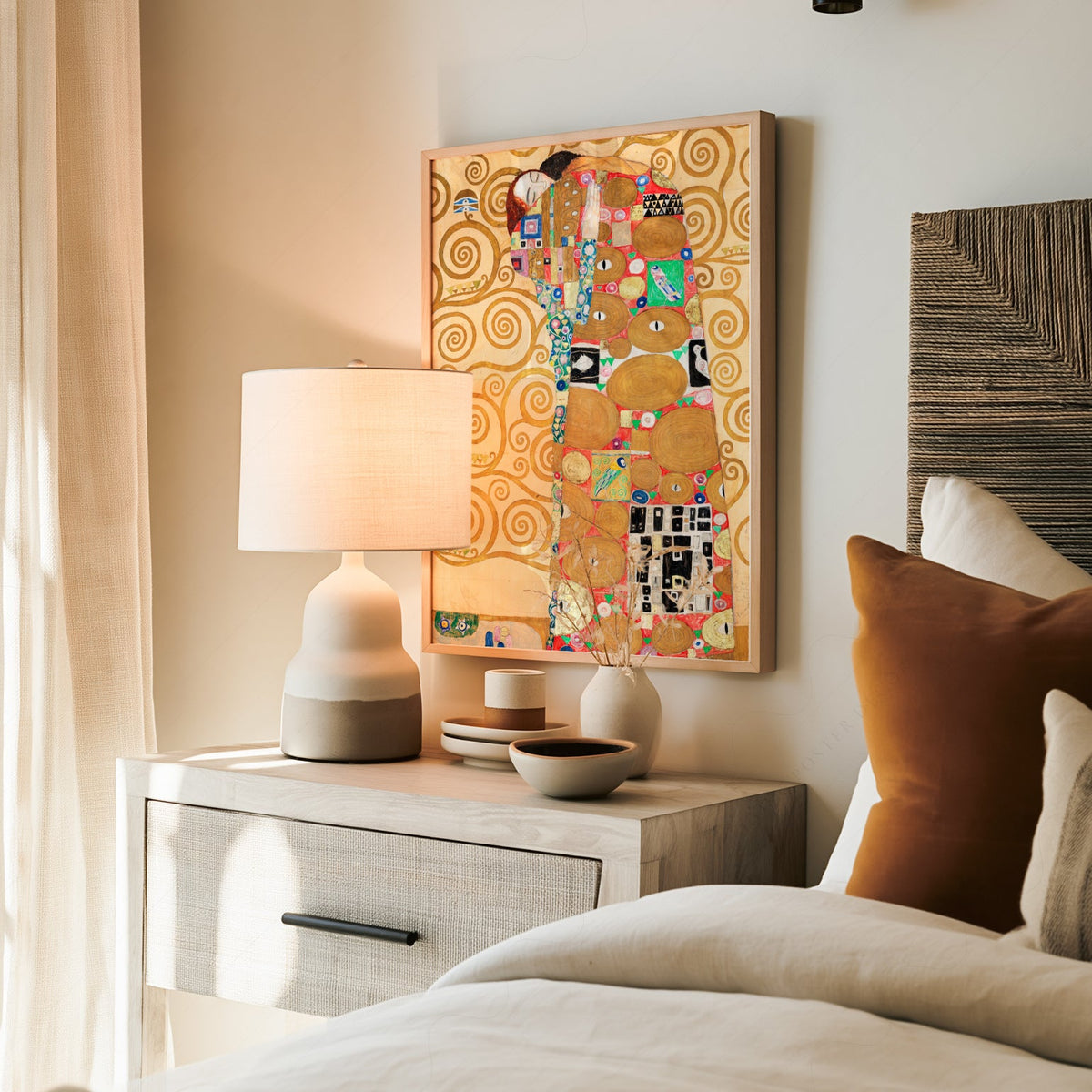 Gustav Klimt L'Accomplissement Impression d'art – Affiche murale dorée Art nouveau