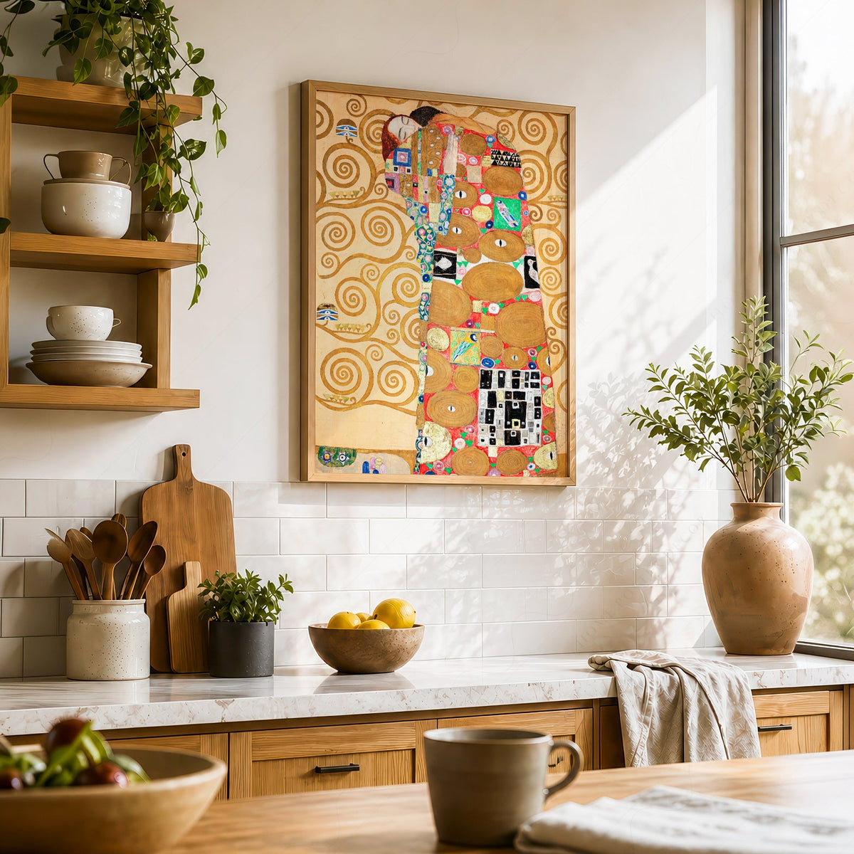 Gustav Klimt L'Accomplissement Impression d'art – Affiche murale dorée Art nouveau
