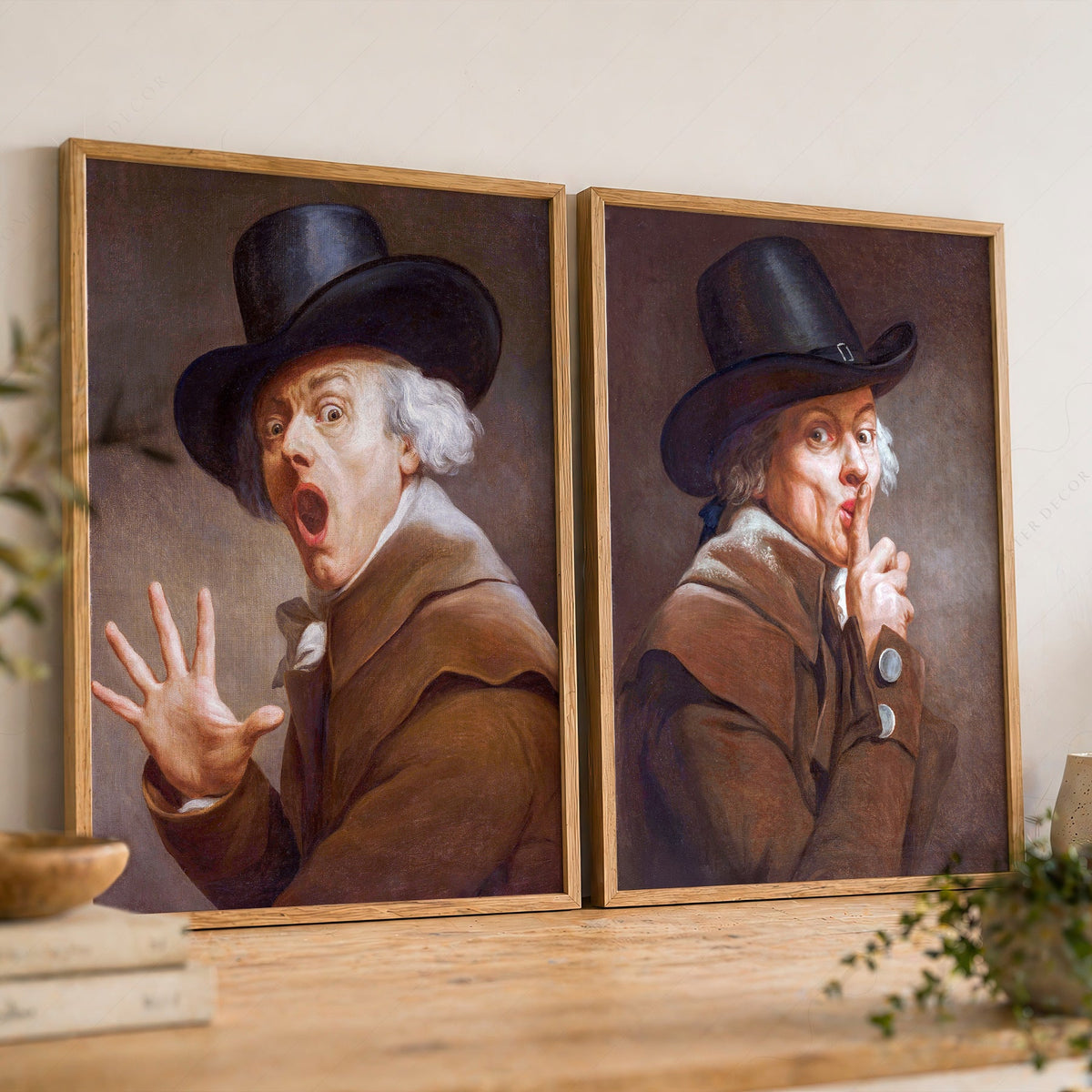 Joseph Ducreux Be Discreet & The Surprise Print Set – Funny Classical Art