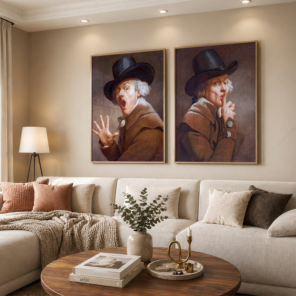 Joseph Ducreux Be Discreet & The Surprise Print Set – Funny Classical Art