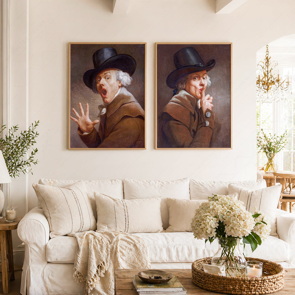 Joseph Ducreux Be Discreet & The Surprise Print Set – Funny Classical Art