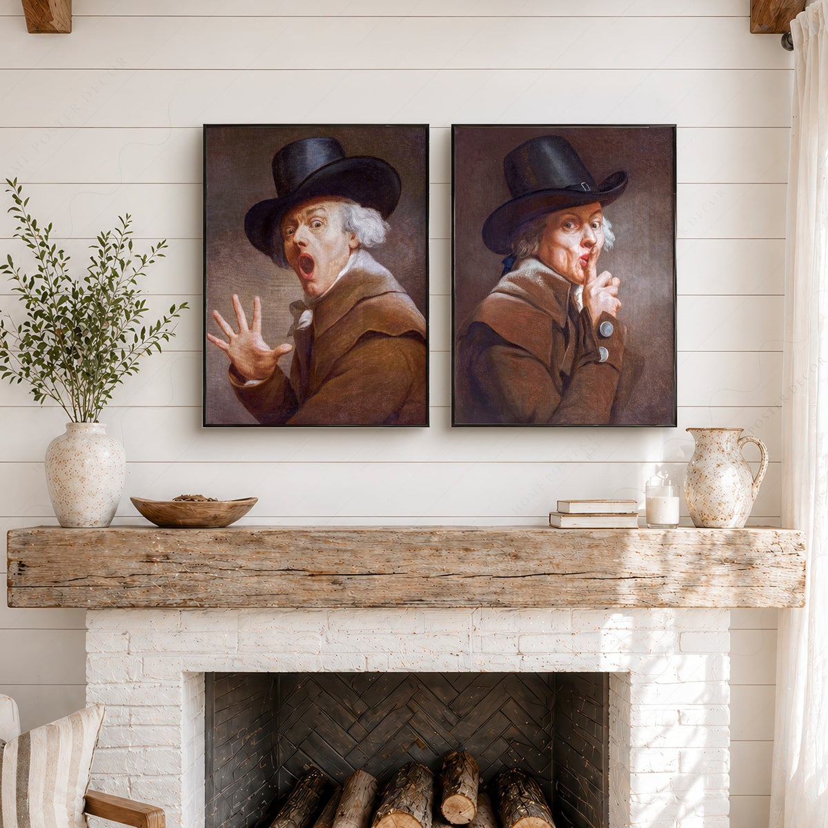Joseph Ducreux Be Discreet & The Surprise Print Set – Funny Classical Art
