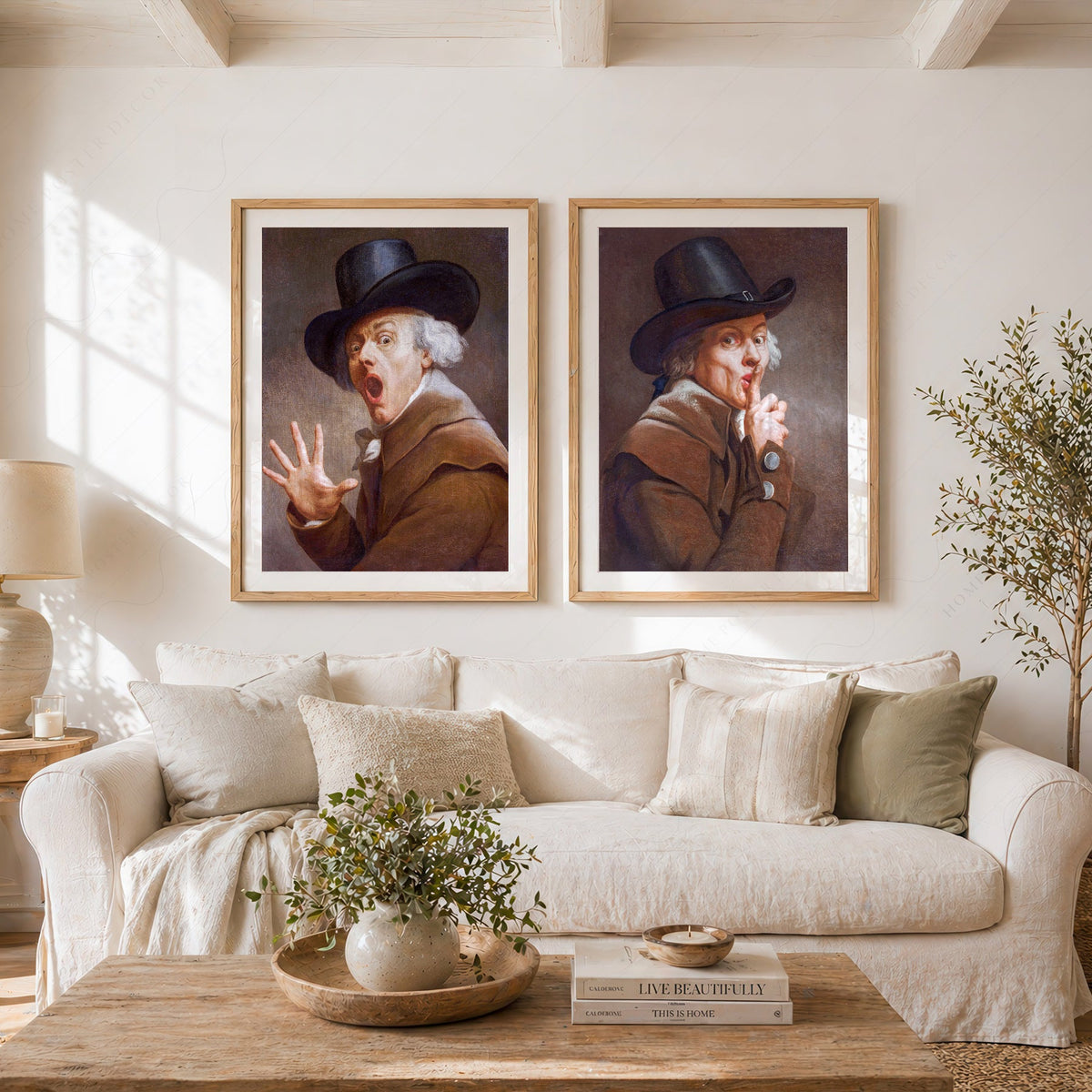 Joseph Ducreux Be Discreet & The Surprise Print Set – Funny Classical Art