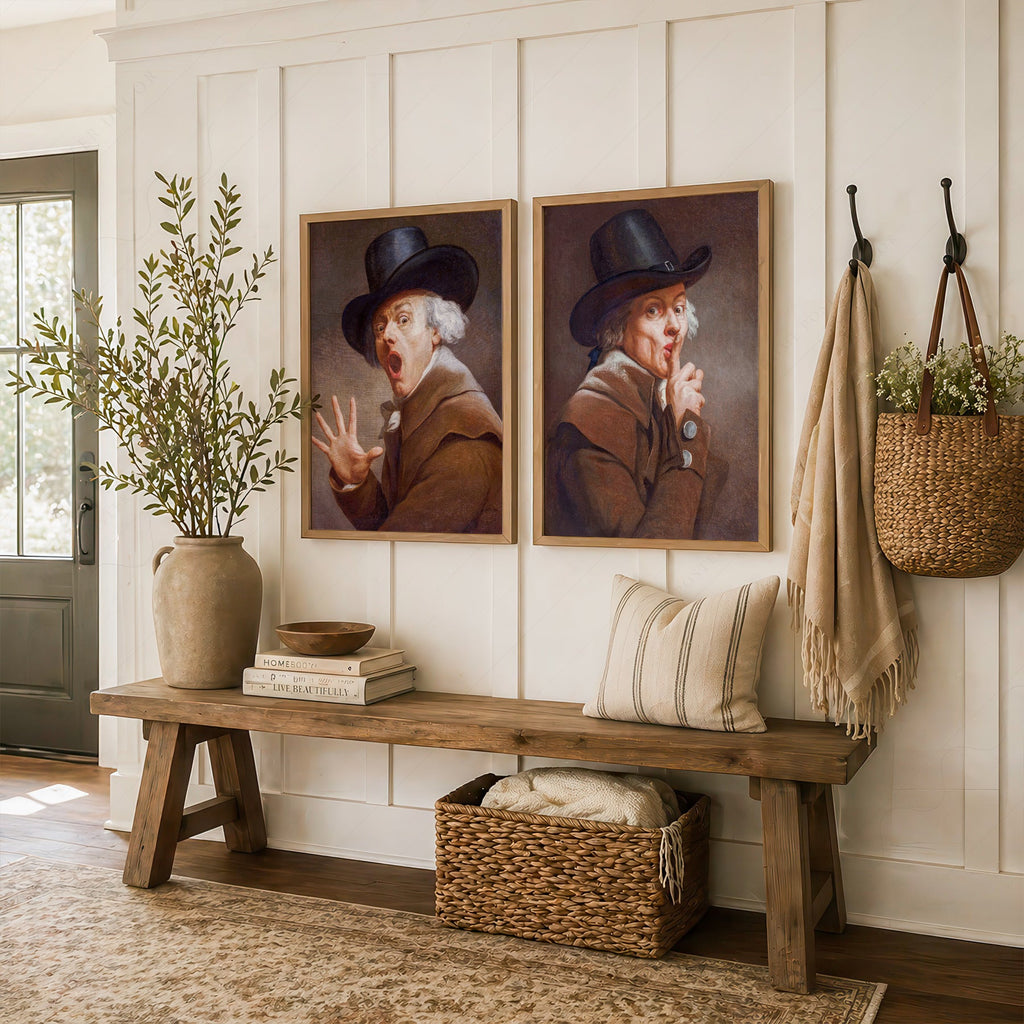 Joseph Ducreux Be Discreet & The Surprise Print Set – Funny Classical Art