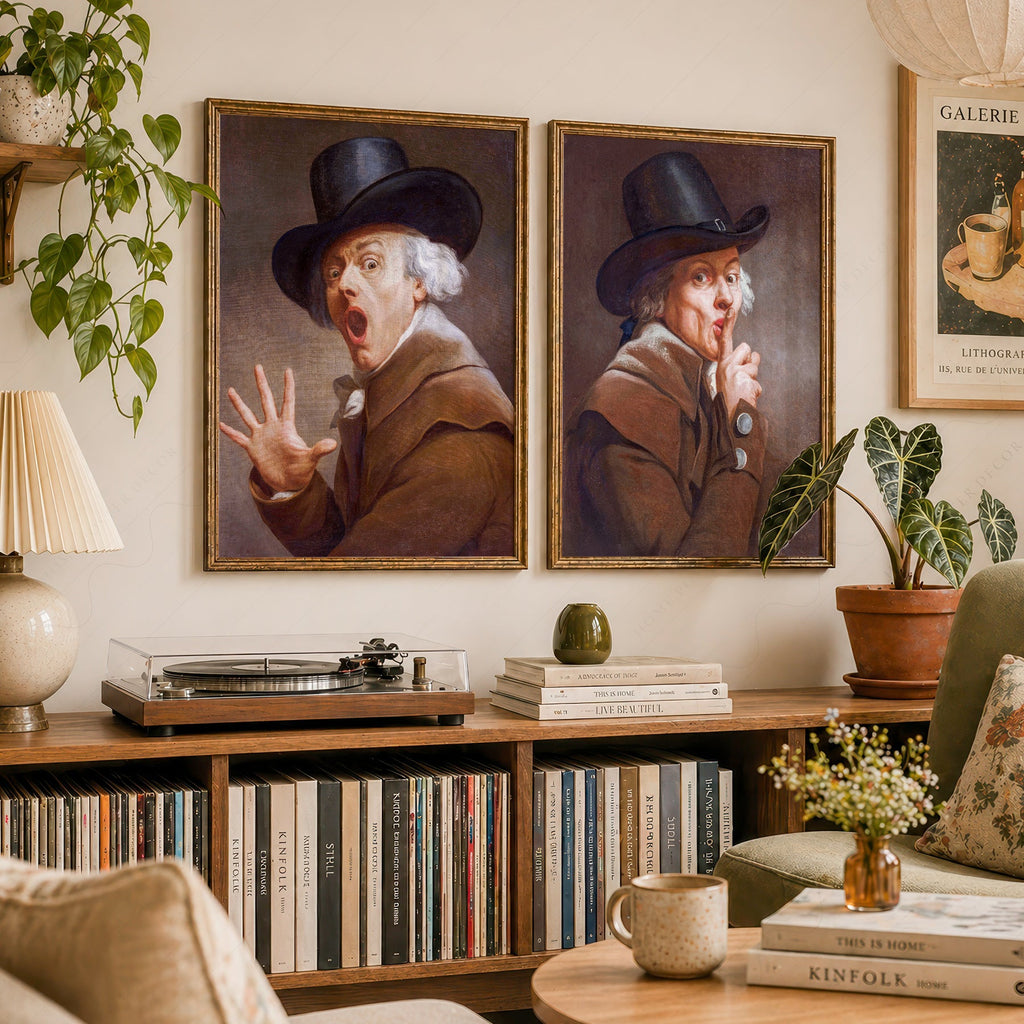 Joseph Ducreux Be Discreet & The Surprise Print Set – Funny Classical Art